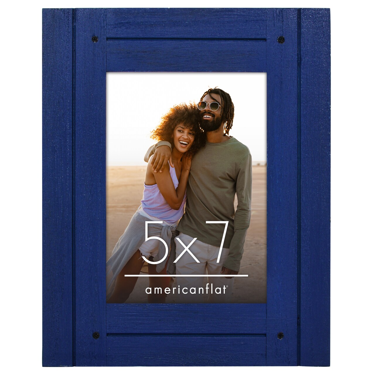 Americanflat Picture Frame - Rustic Picture Frame with Textured Engineered Wood, Shatter Resistant Glass and Easel Back - Horizontal and Vertical Display
